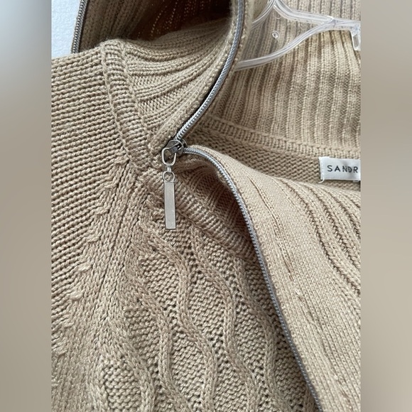 SANDRA DARREN Beige Tan sweater dress sz L - Picture 5 of 8